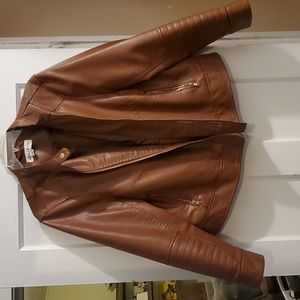 Pleather bomber jacket